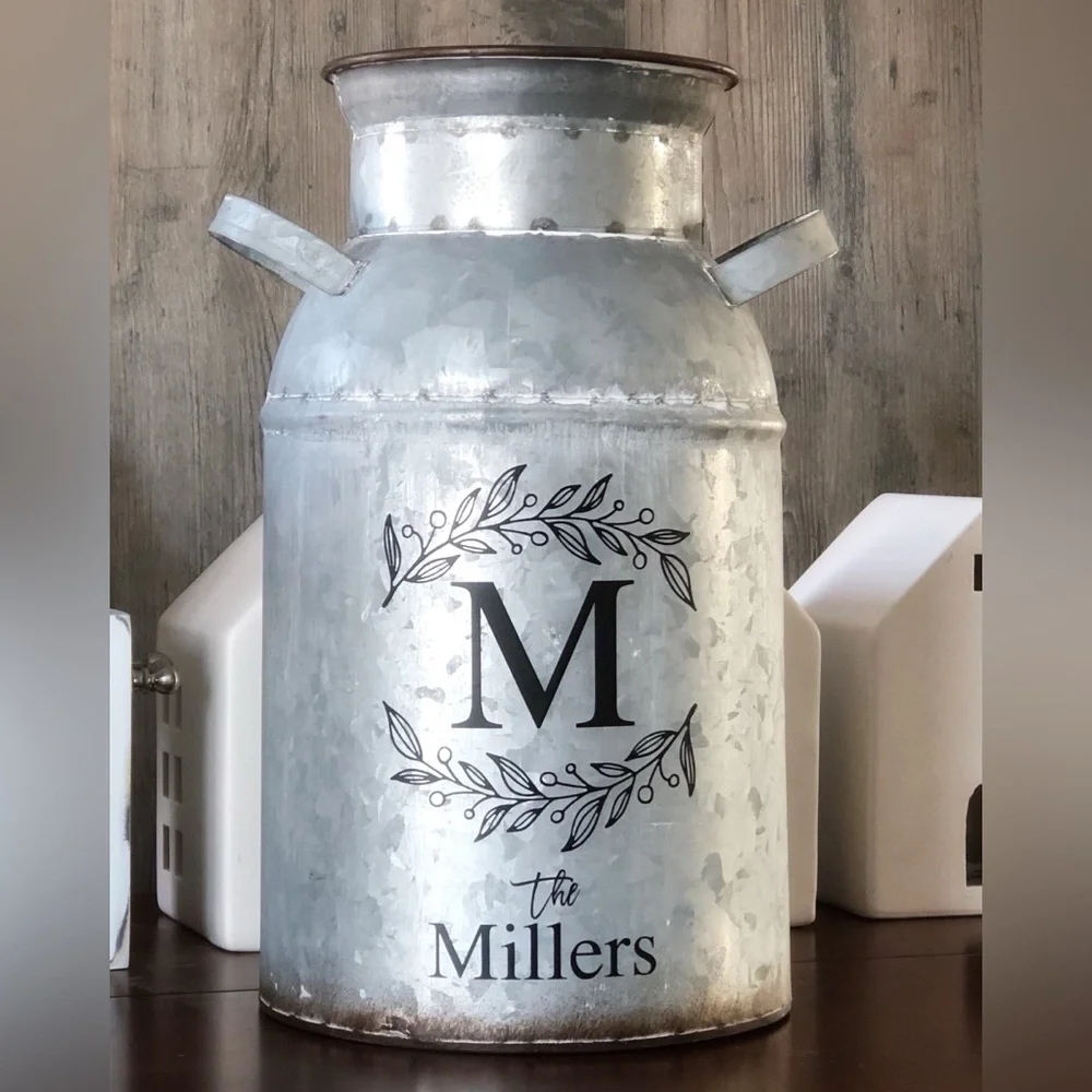 Rare Vintage Style Galvanized Milk Can With American Flag 8.75” X 13.5” - Picture 12 of 14